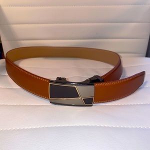 Synthetic Brown Leather Belt 32-34